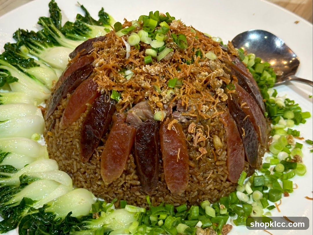 Steamed Rice with Chinese Sausage and Bok Choy