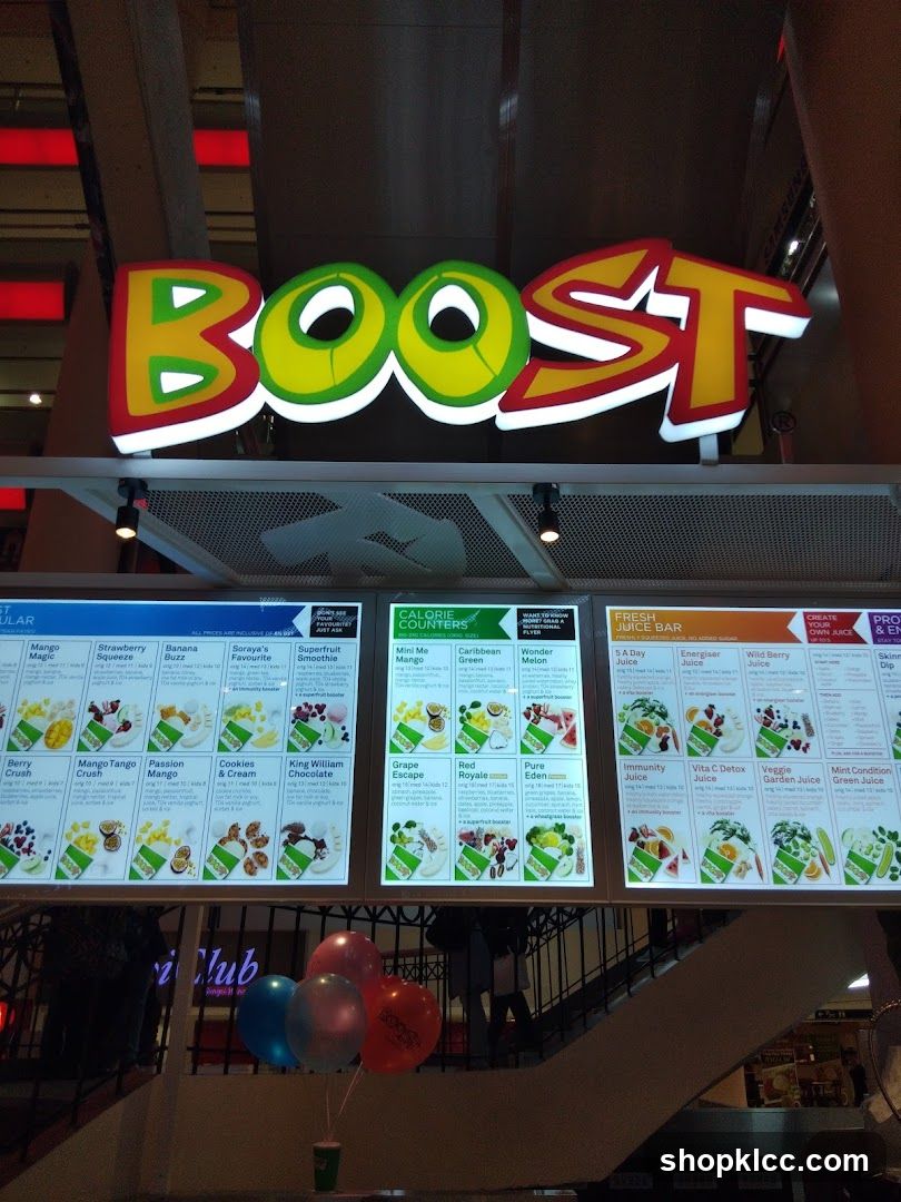 Boost Juice Bar Menu