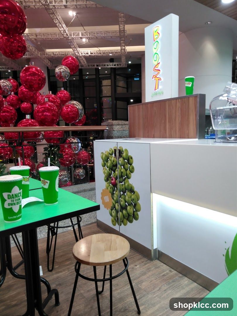 Juice Bar Counter with Festive Decorations
