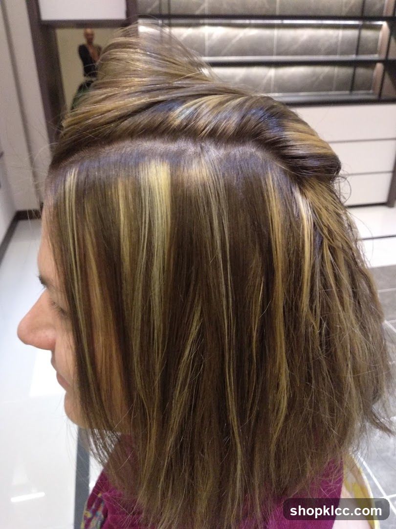 Woman with highlighted hair