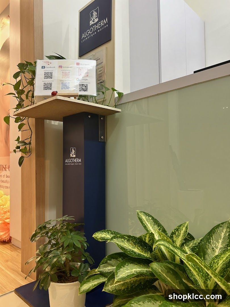 Reception Area with Social Media QR Codes