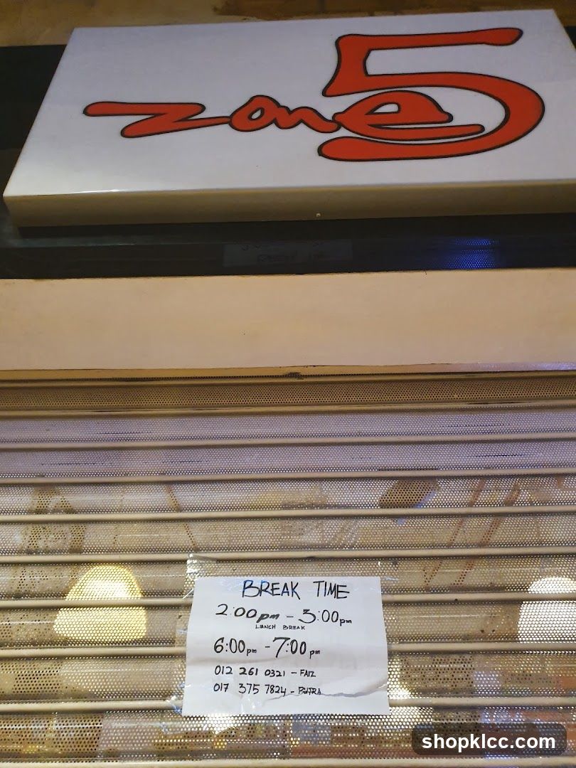 Zone 5 Sign and Break Time Notice