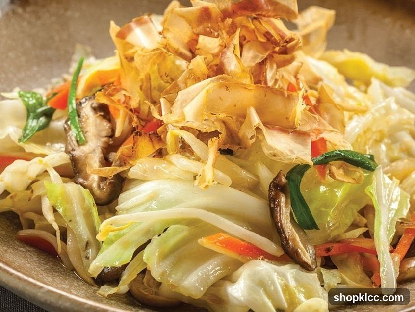 Stir-fried Cabbage with Bonito Flakes