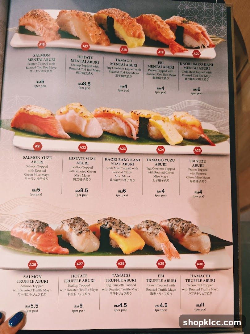 Sushi Menu