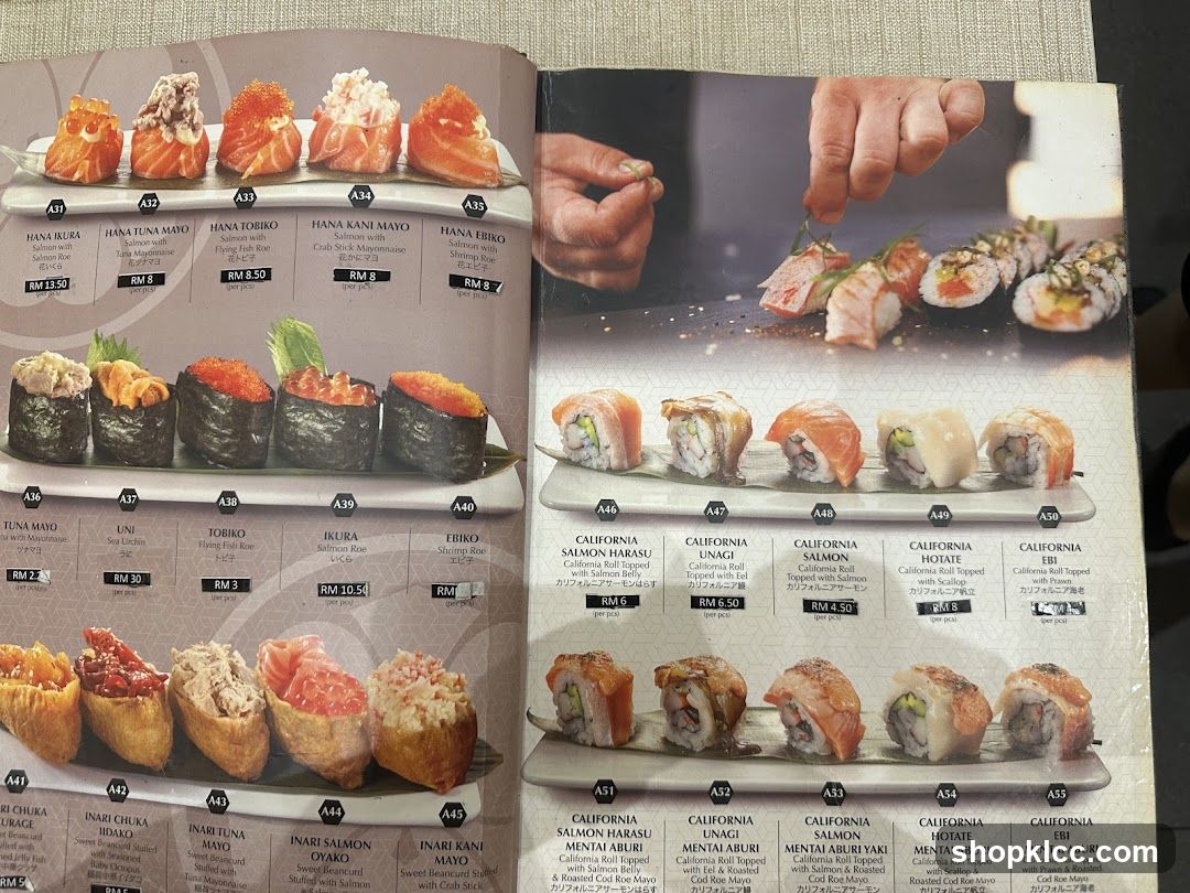Sushi Menu