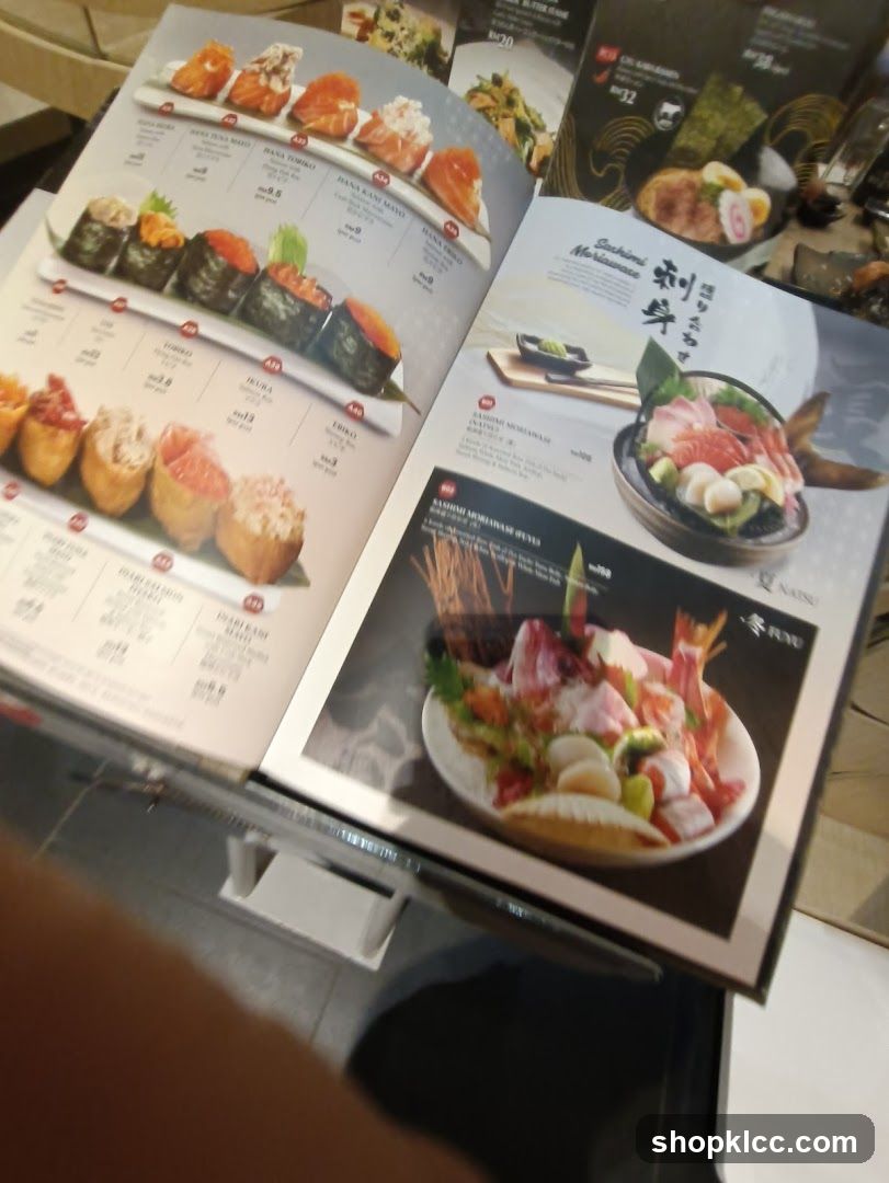 Sashimi Menu