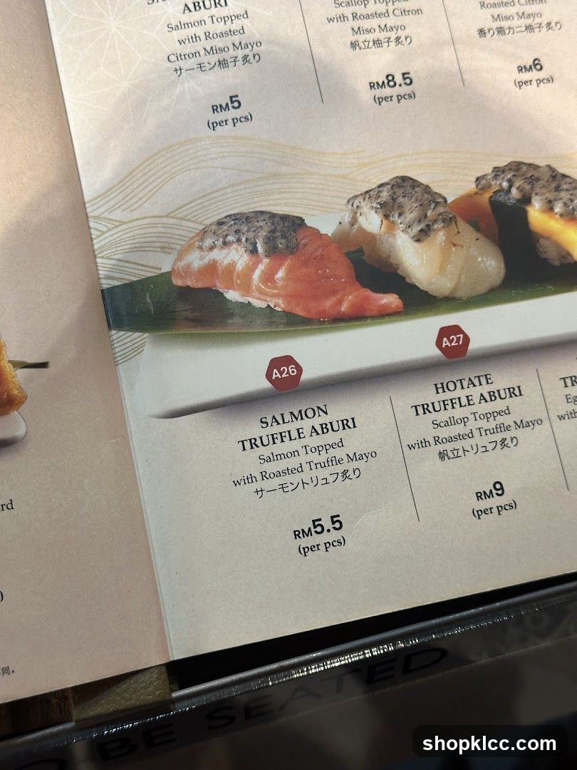 Sushi Menu