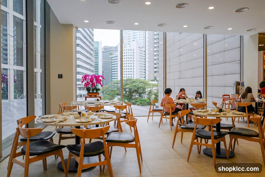 Restaurant Interior with City View