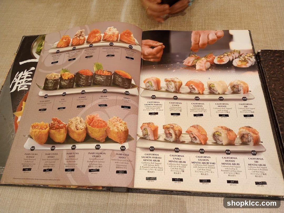 Sushi Menu