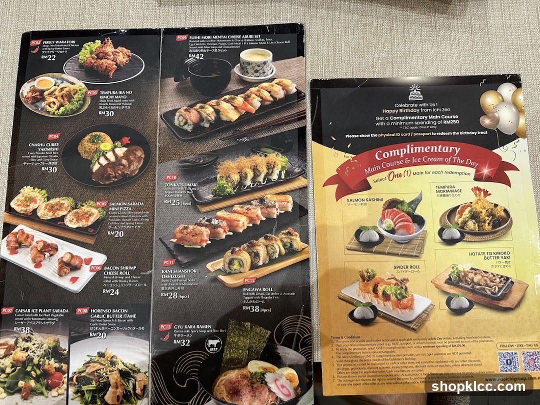 Ichi Zen Menu