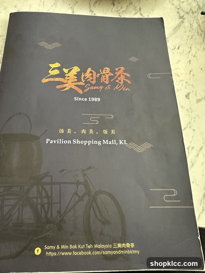 Samy & Min Bak Kut Teh Menu