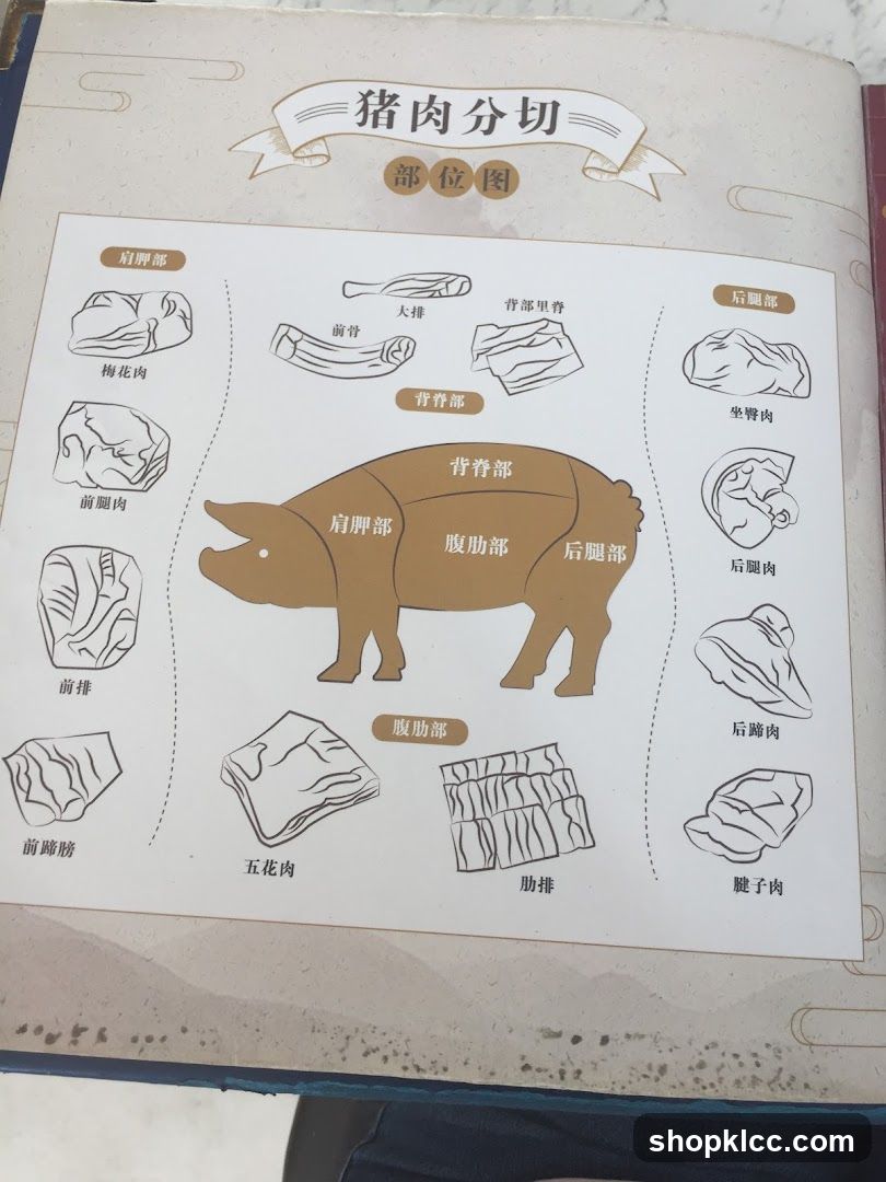猪肉分切 部位图
