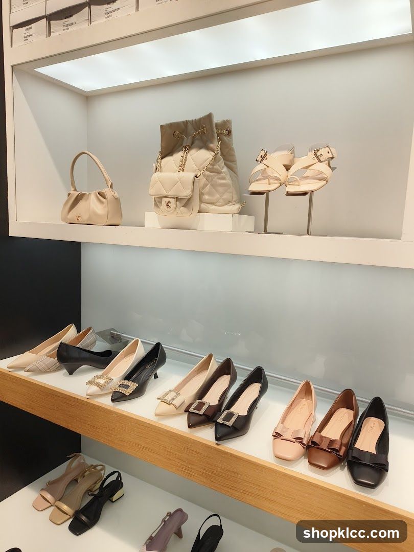 Women's Shoes and Handbags Display