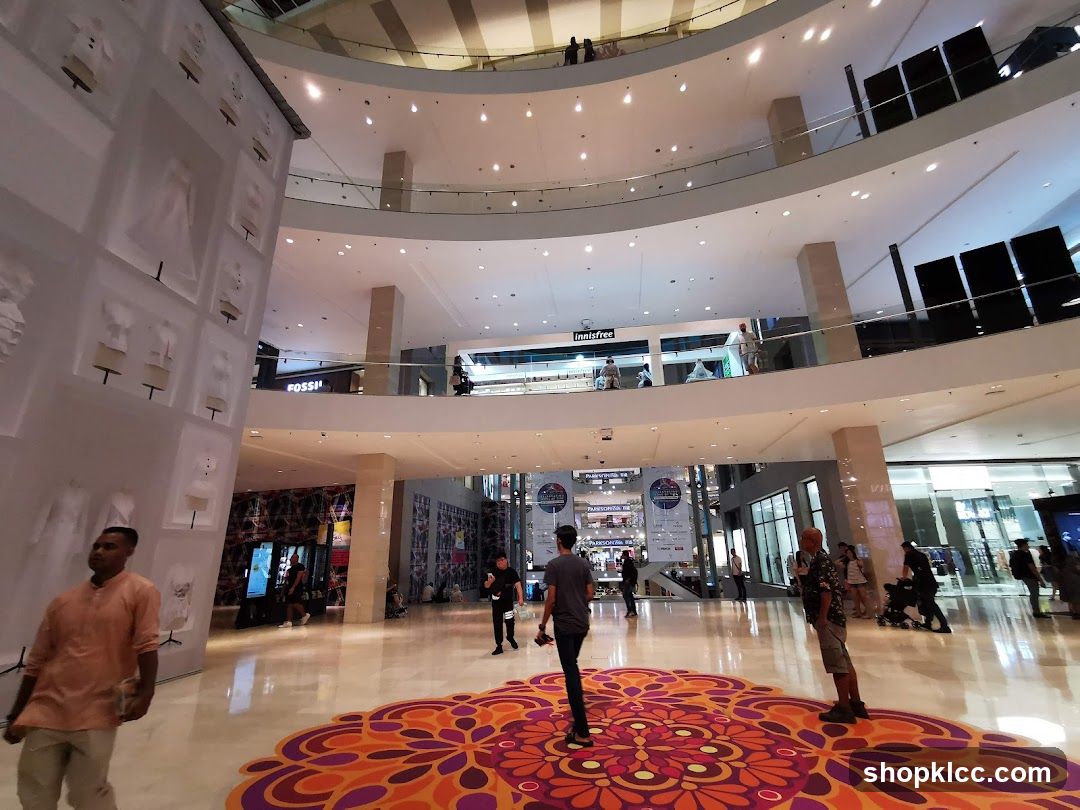 Interior of a multi-level shopping mall