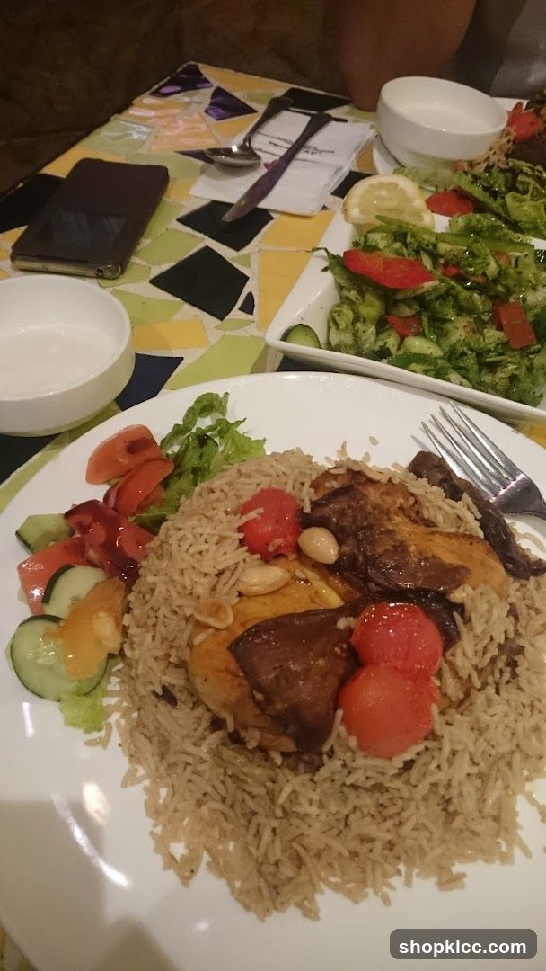 Plates of food on a table
