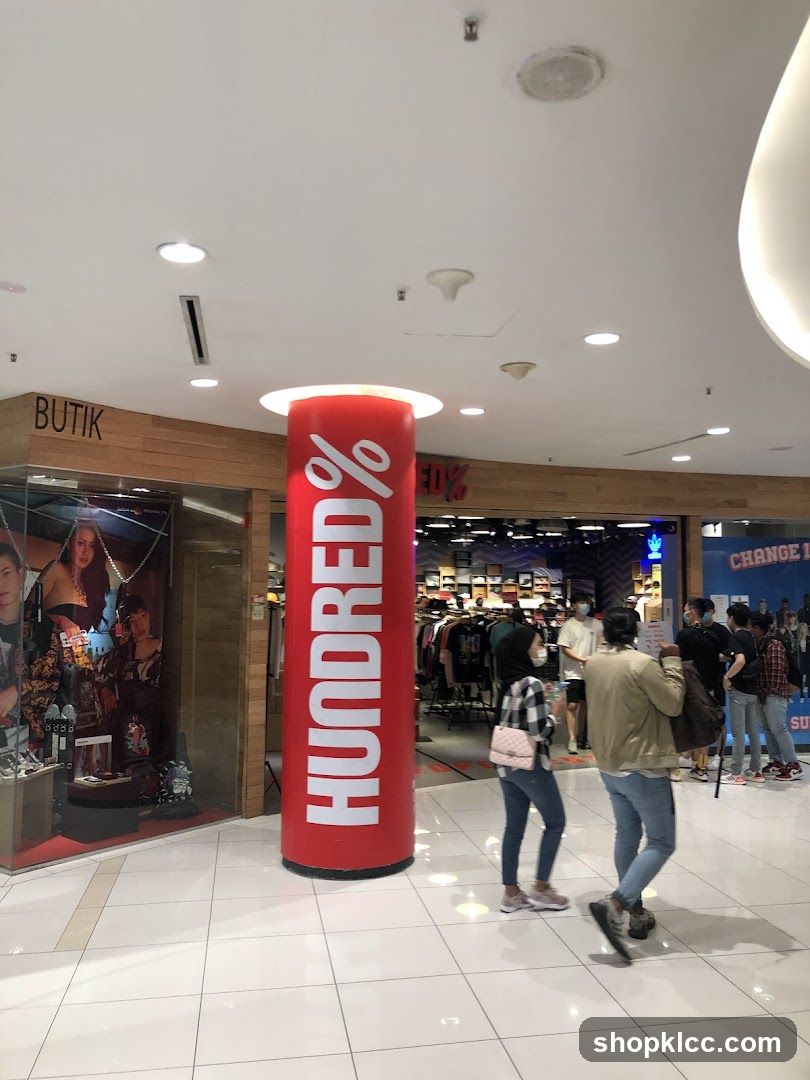 Storefront with large red pillar