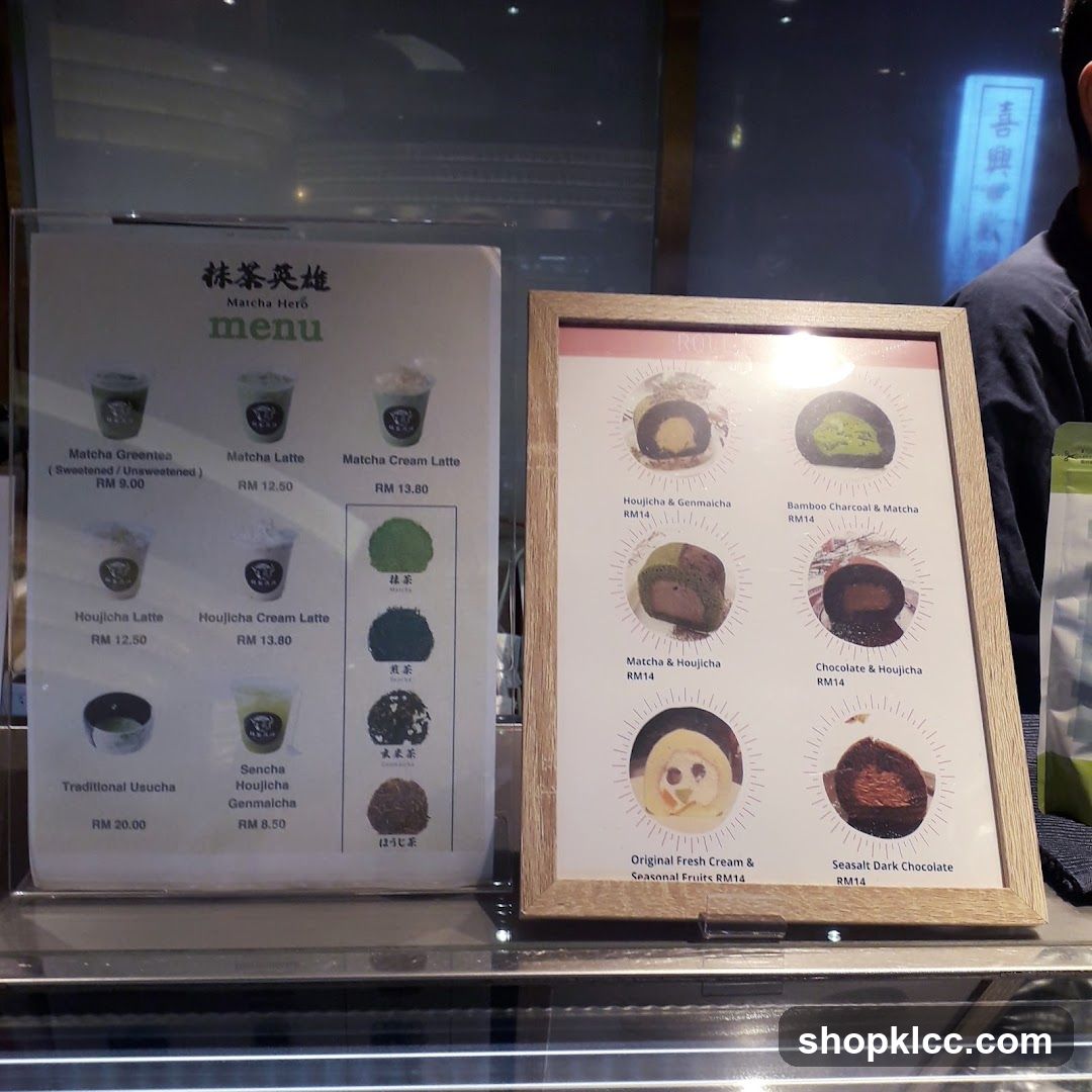 Matcha Hero Menu