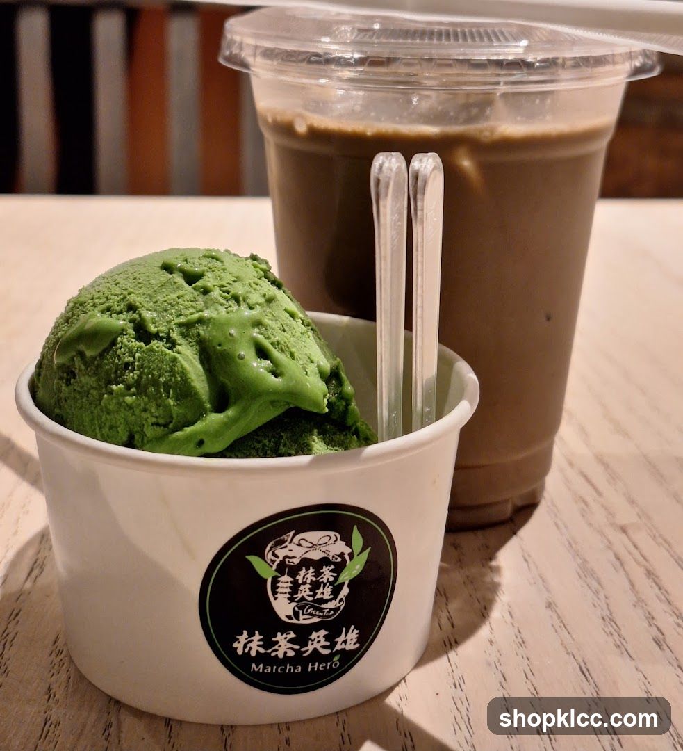 Matcha Ice Cream and Drink