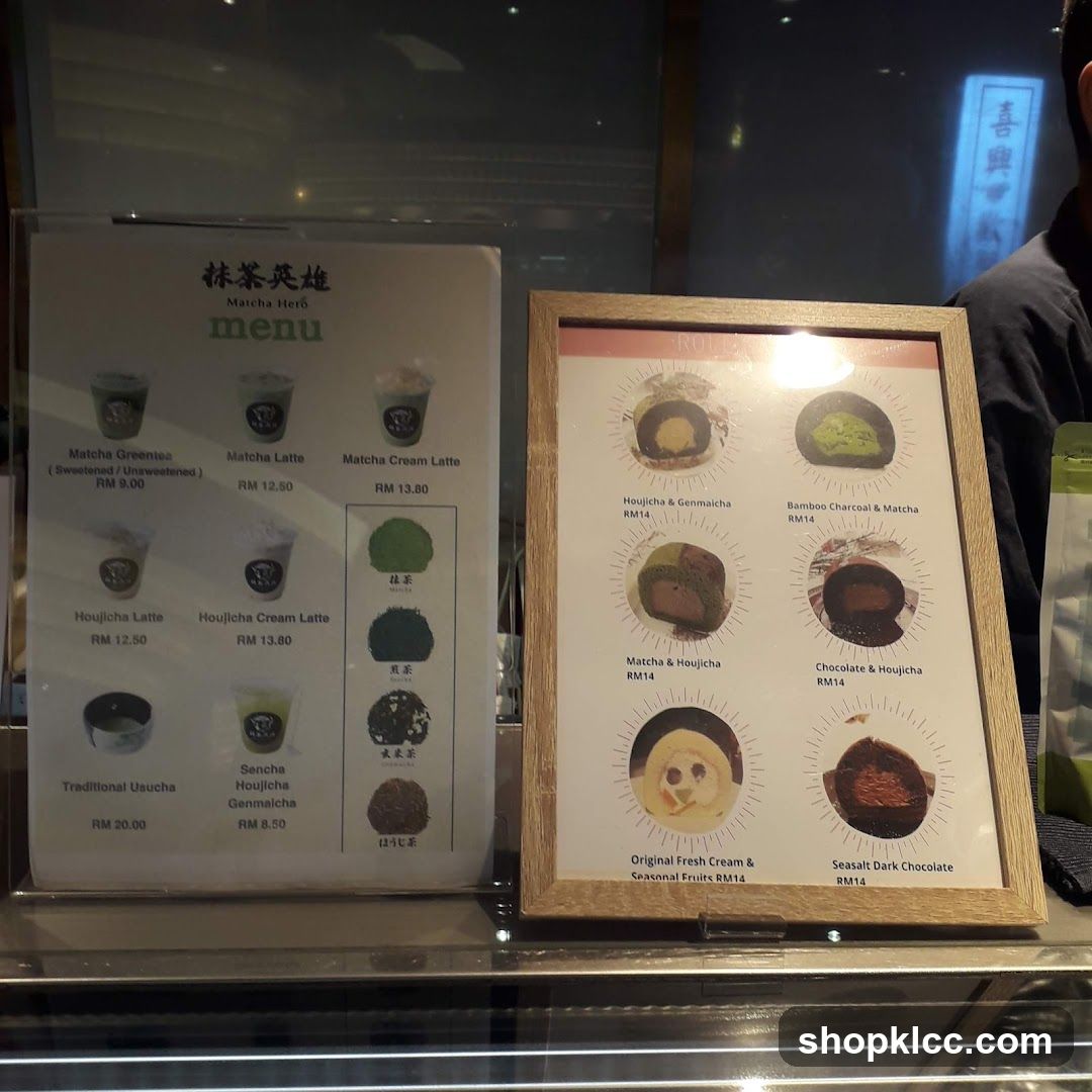 Matcha Hero Menu
