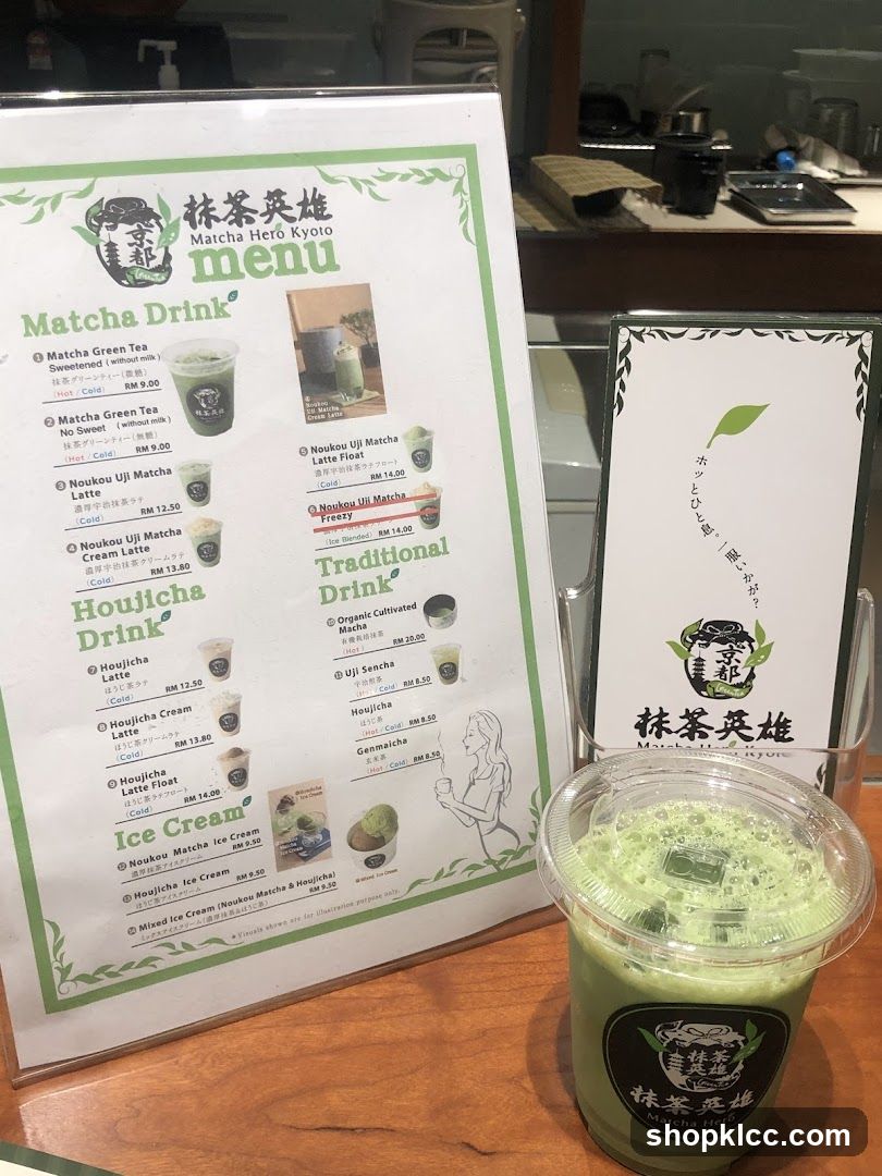 Matcha Hero Kyoto Menu