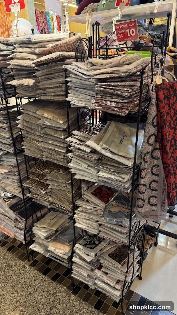 Shelves of Packaged Textiles