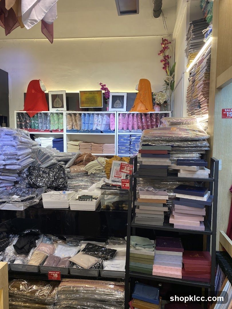 Store Interior with Hijabs and Accessories