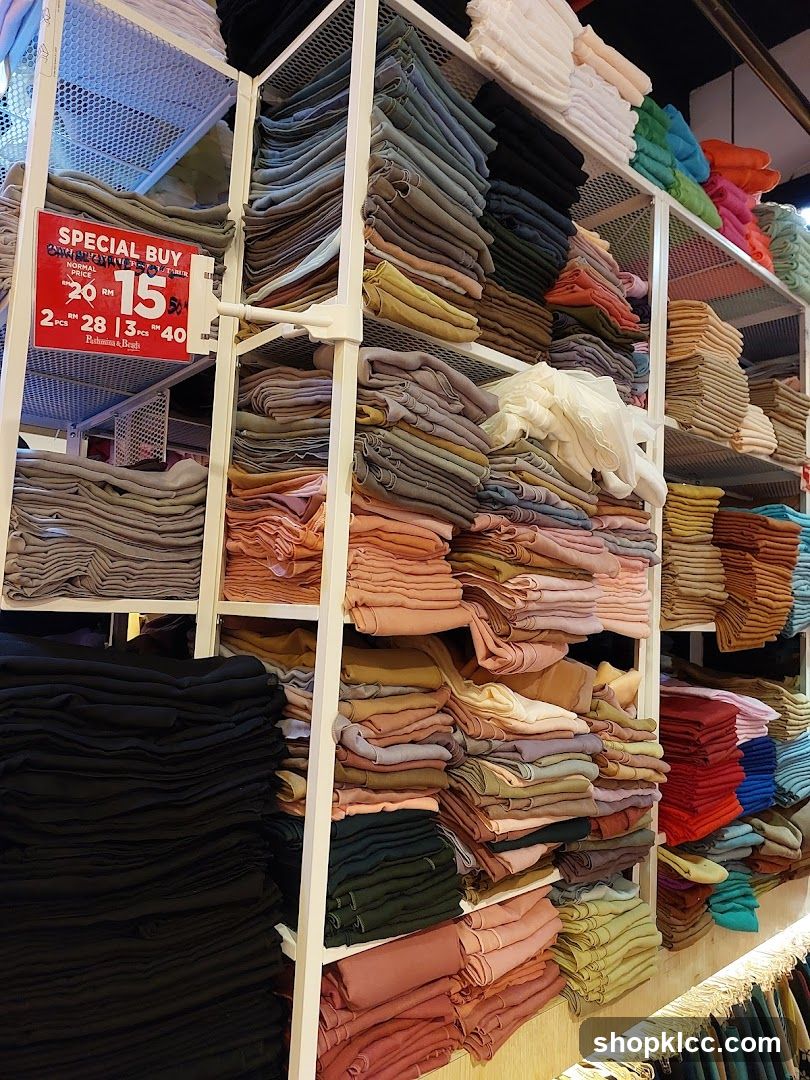 Folded Fabrics on Shelves
