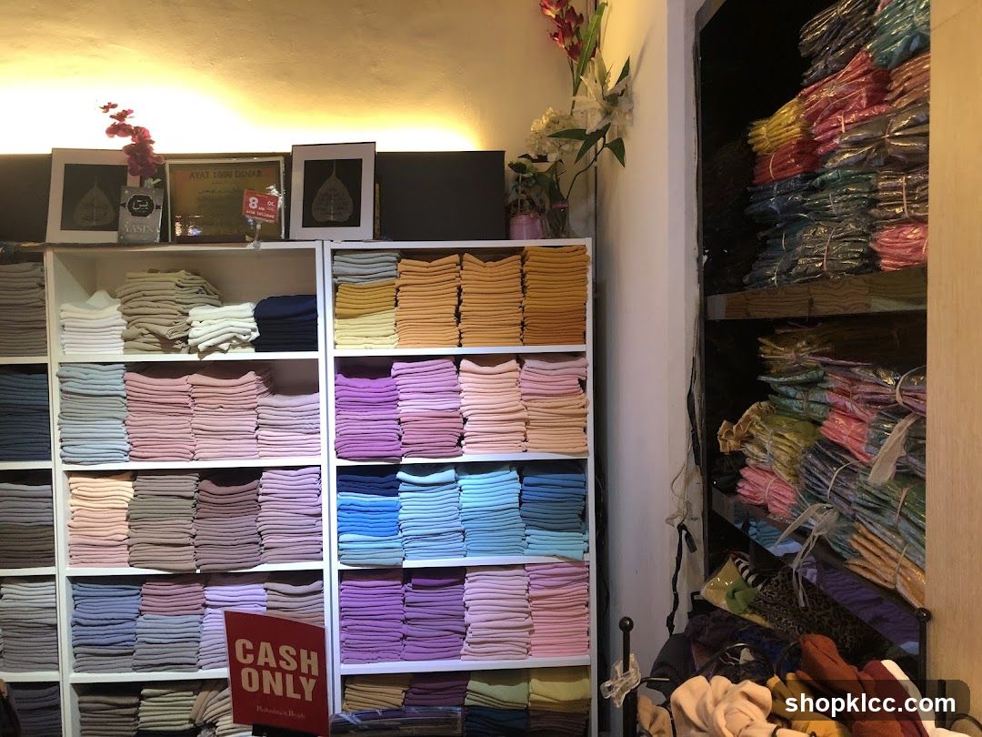 Store Interior with Folded Fabrics