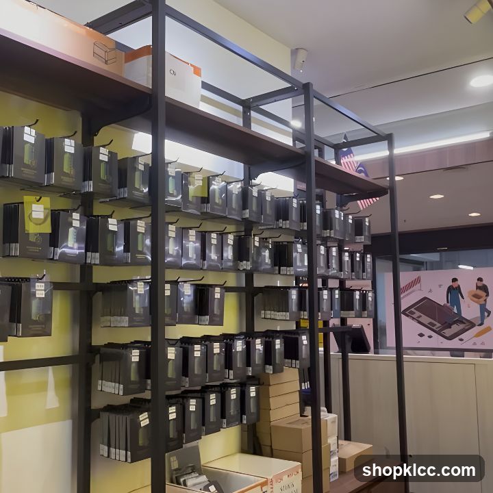 Store Display of Phone Accessories