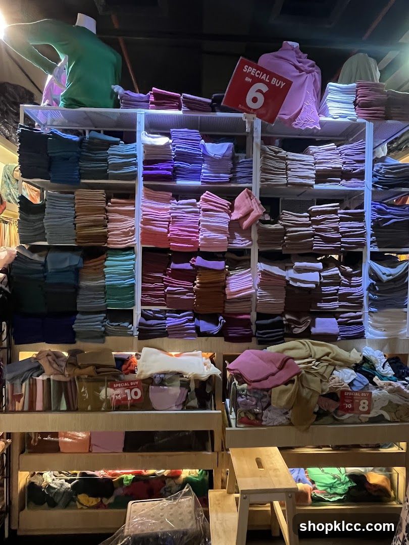 Store Display of Folded Fabrics