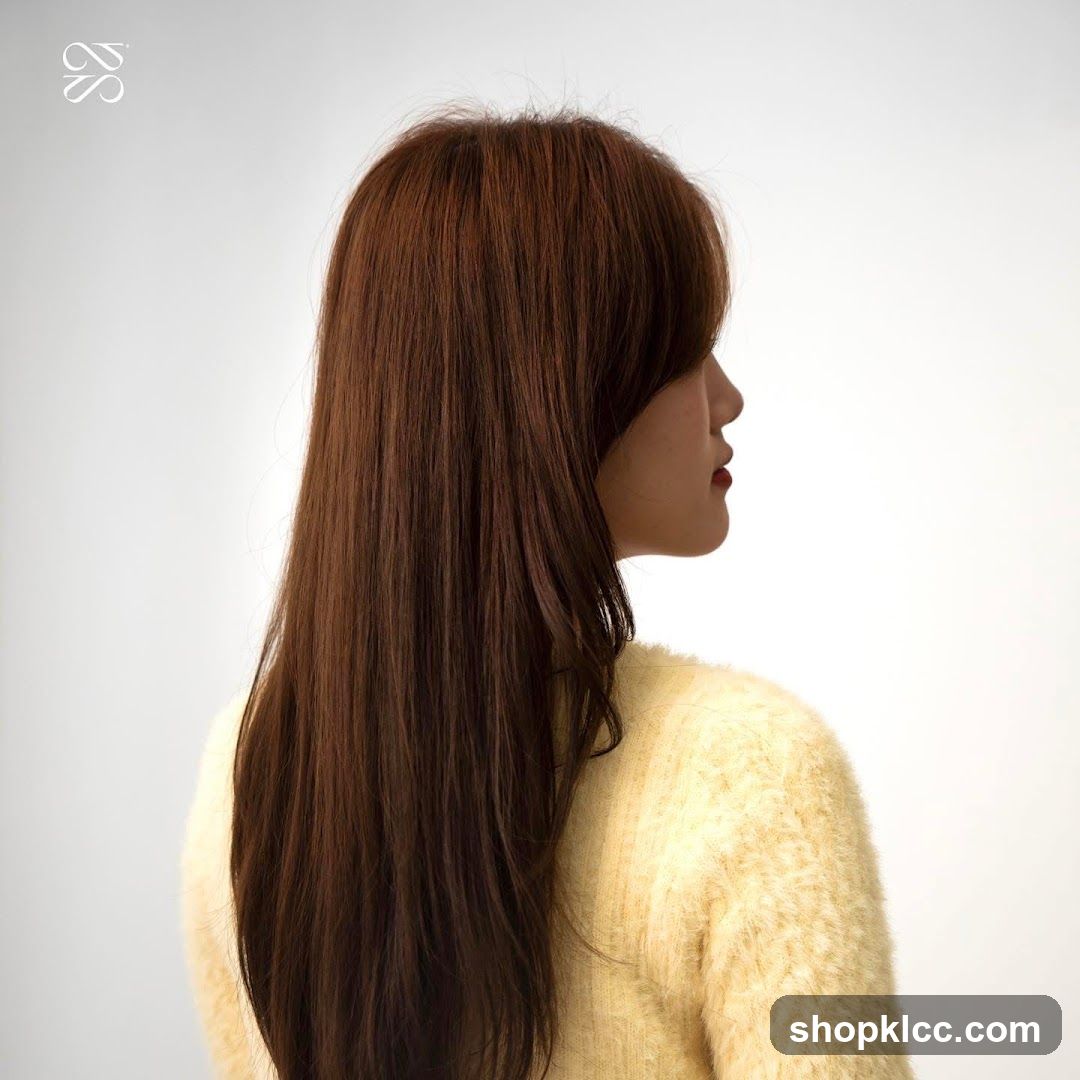 Woman with long brown hair