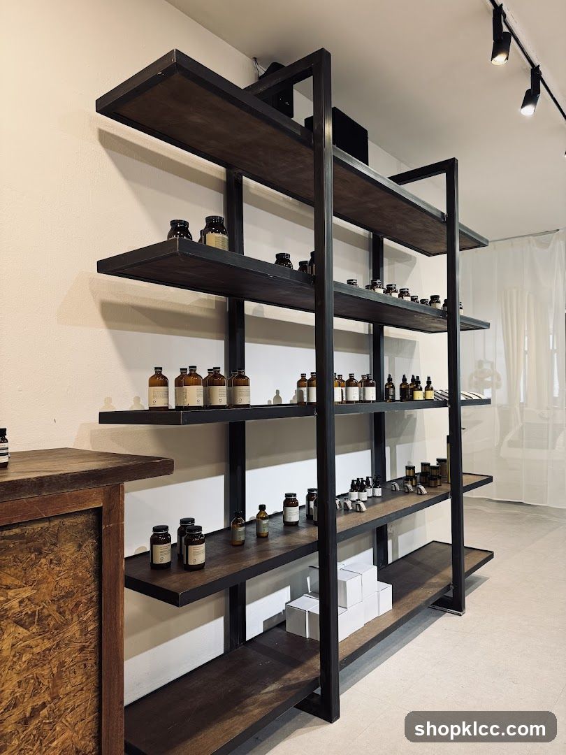 Shelving unit with bottles