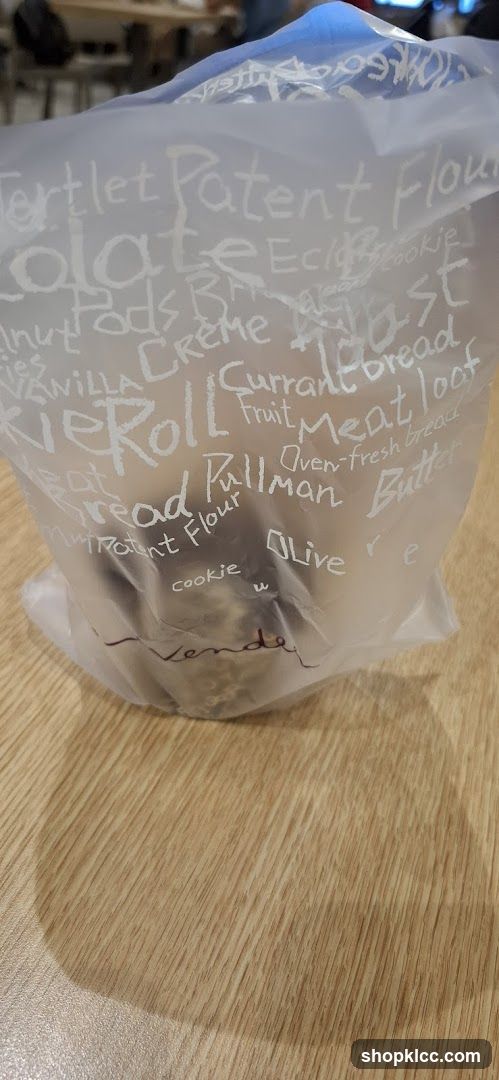Bag with handwritten text