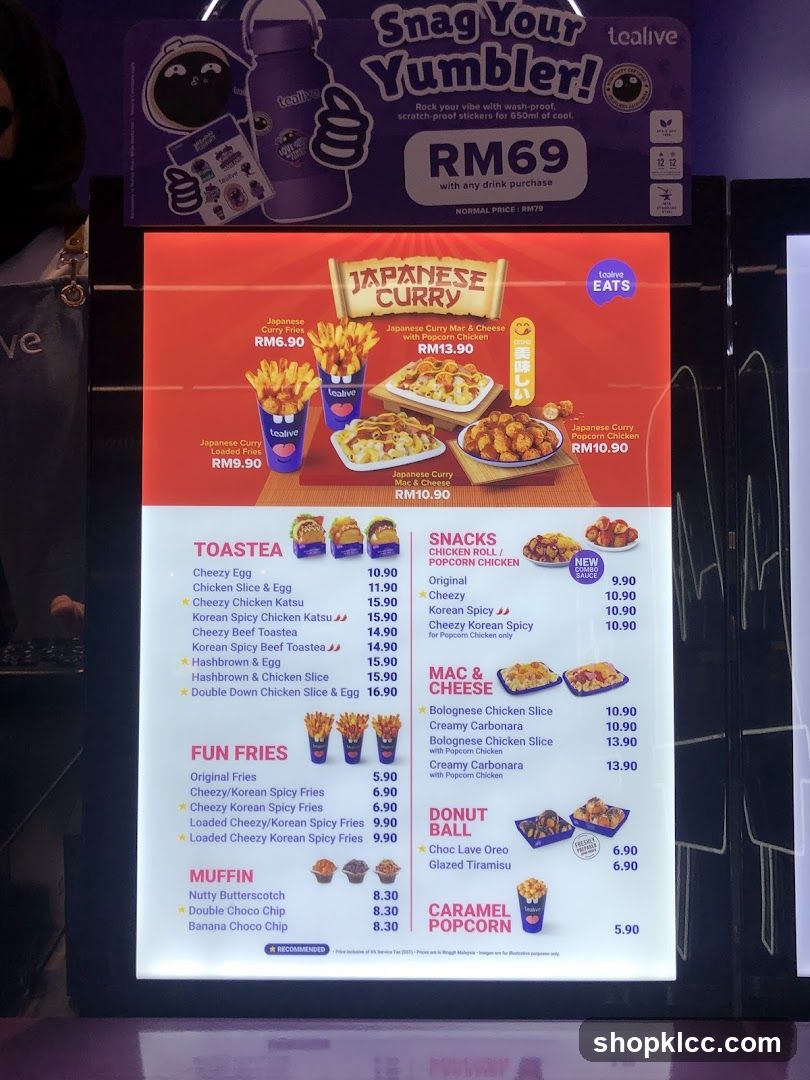 Tealive Menu