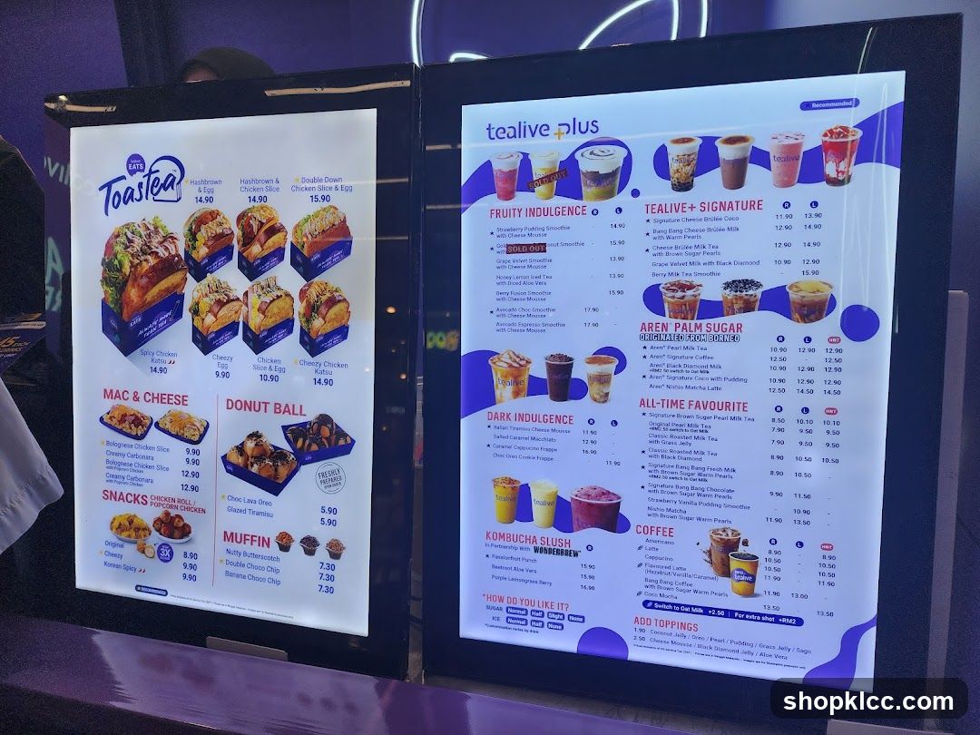 Tealive Plus Menu