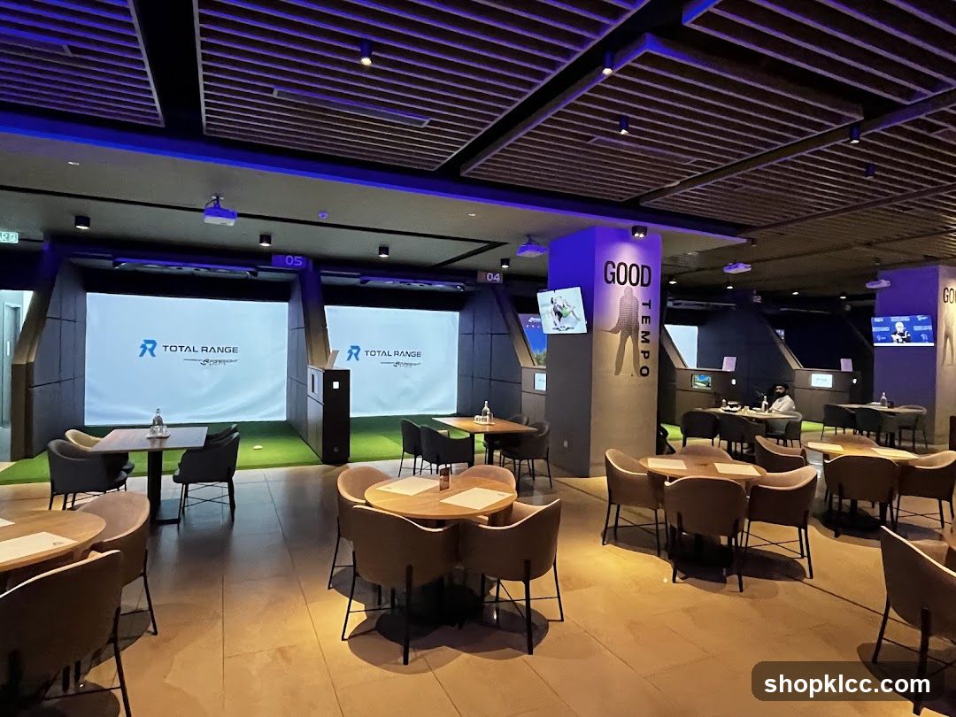 Indoor Golf Driving Range with Seating Area