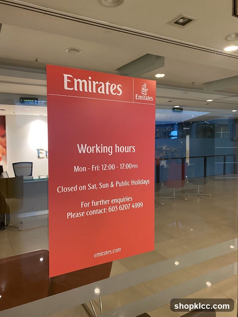 Emirates Working Hours Sign