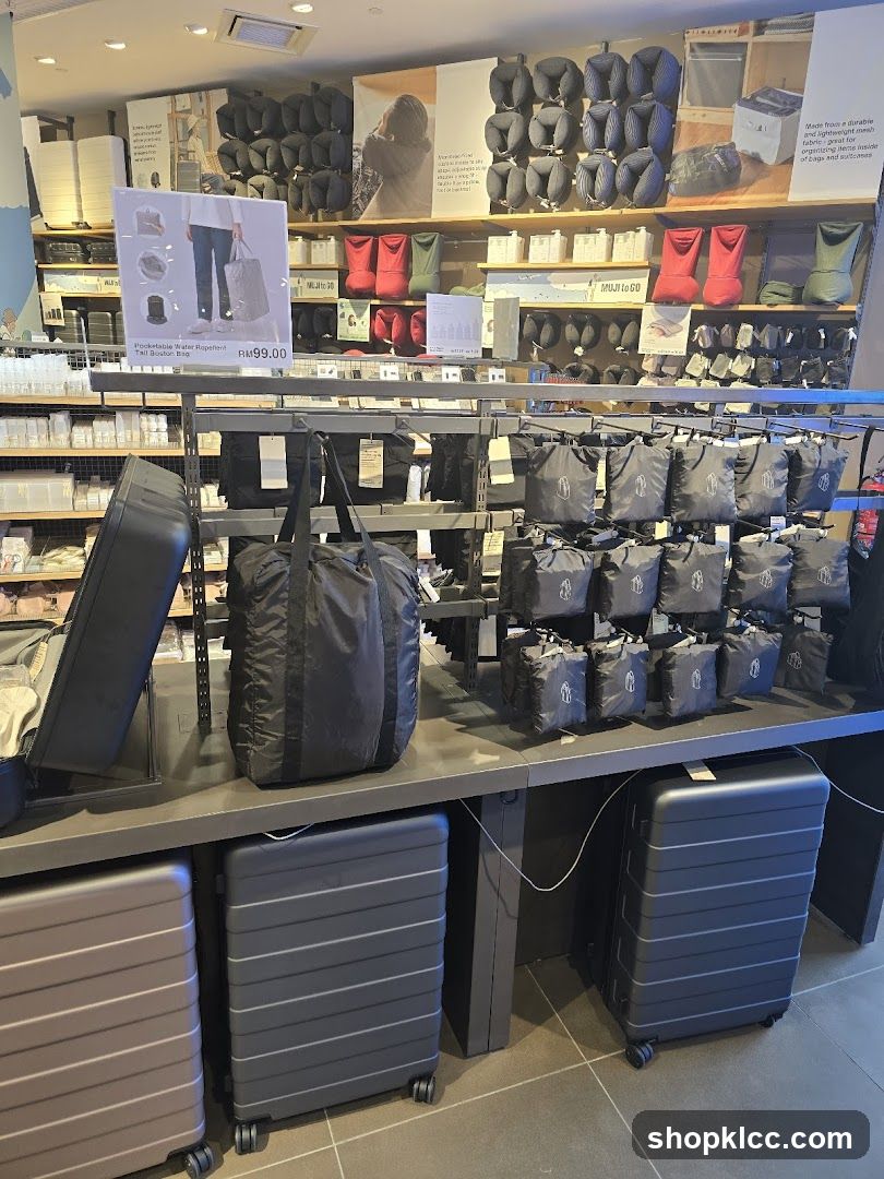 Store Display of Luggage and Travel Accessories