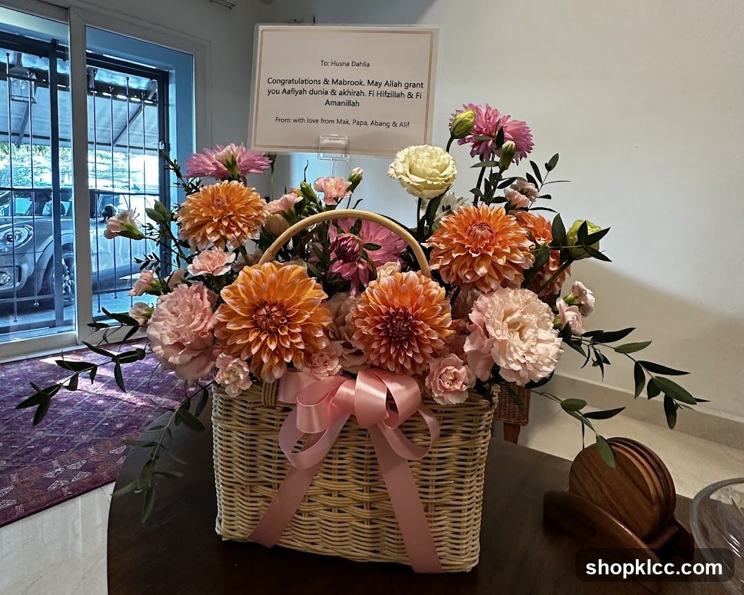 Flower Basket with Congratulatory Note