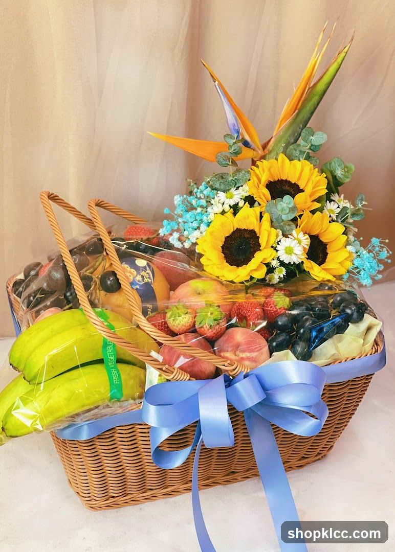 Fruit Basket with Flowers