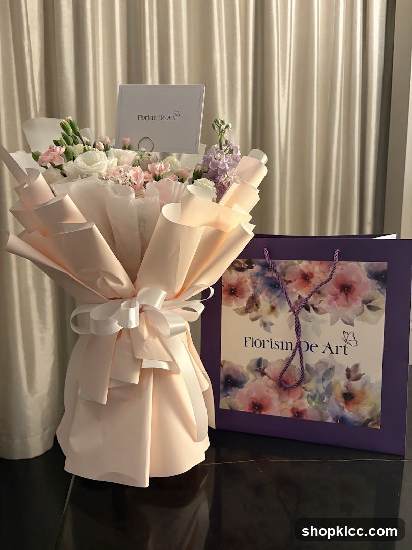 Flower Arrangement and Gift Bag