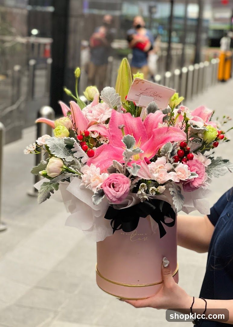 Pink Flower Arrangement in a Box