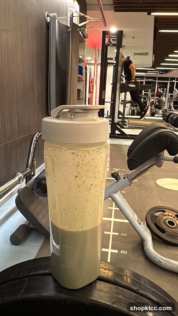 Gym Interior with Protein Shake