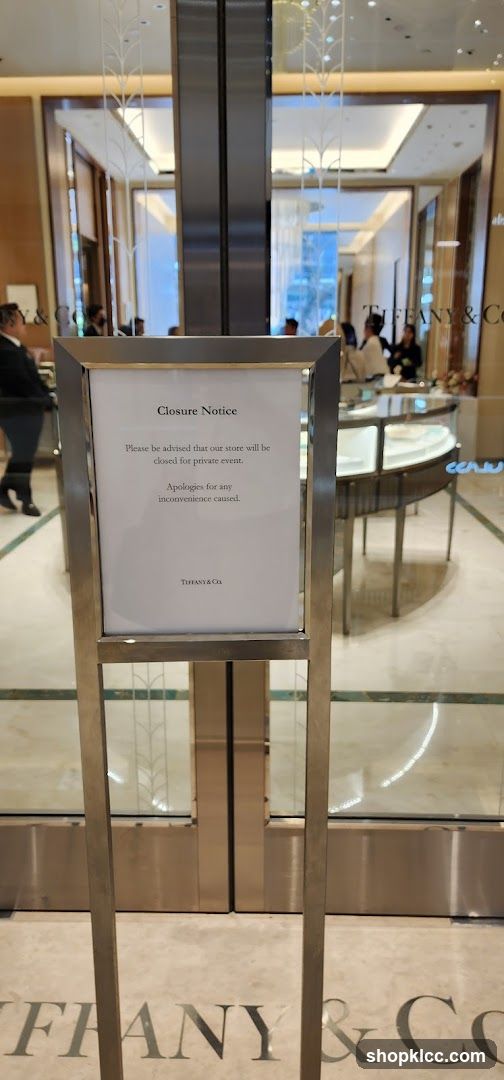 Tiffany & Co Store Closure Notice