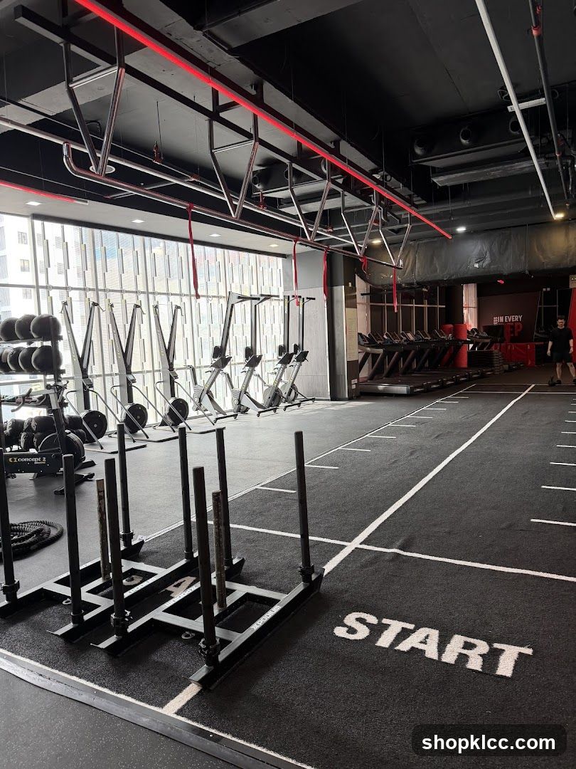 Gym Interior with Cross Training Equipment