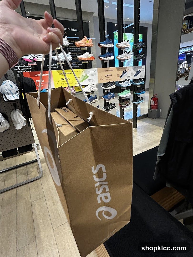 Asics Store Interior with Shopping Bag