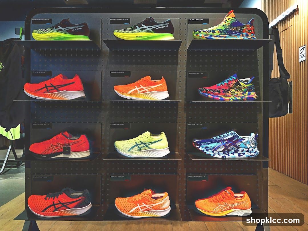 ASICS Running Shoes Display