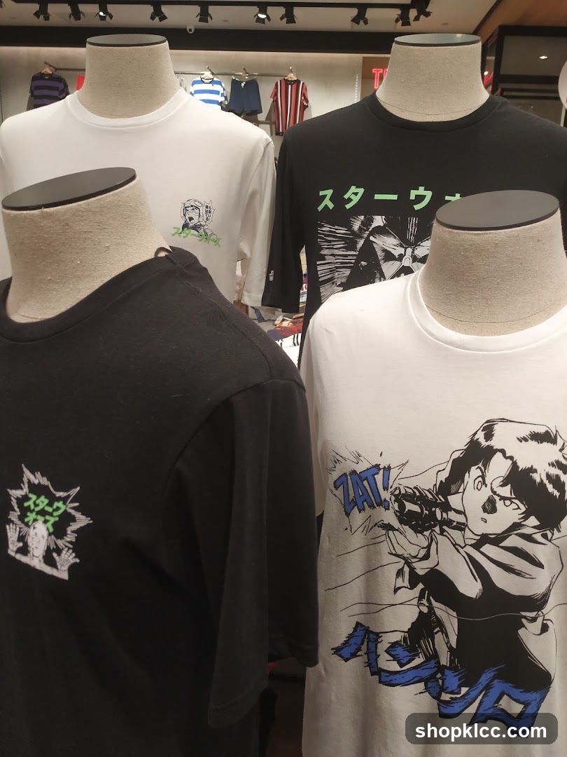 Anime T-shirts on display