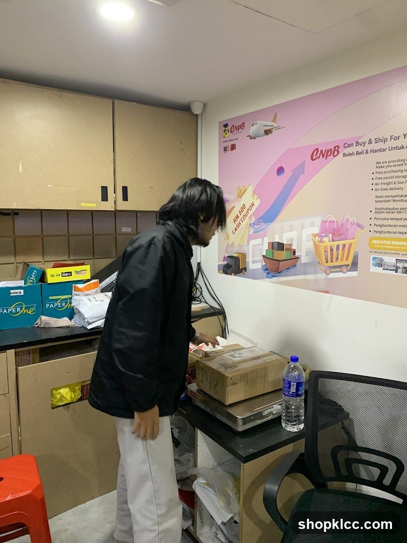 Interior of a courier or shipping office