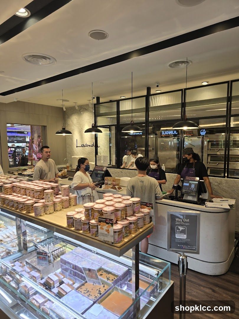 Bakery Interior with Pastries and Customers